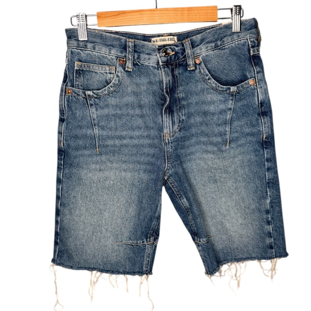 NWT Free People x We The Free Ghost Town High Rose Long Shorts / Jorts - Picture 4 of 14